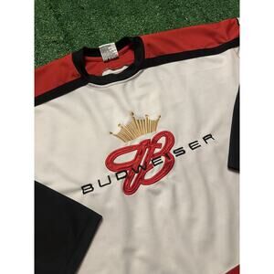 Vintage 90s Budweiser NASCAR Dale Jr Hockey Jersey Size XL